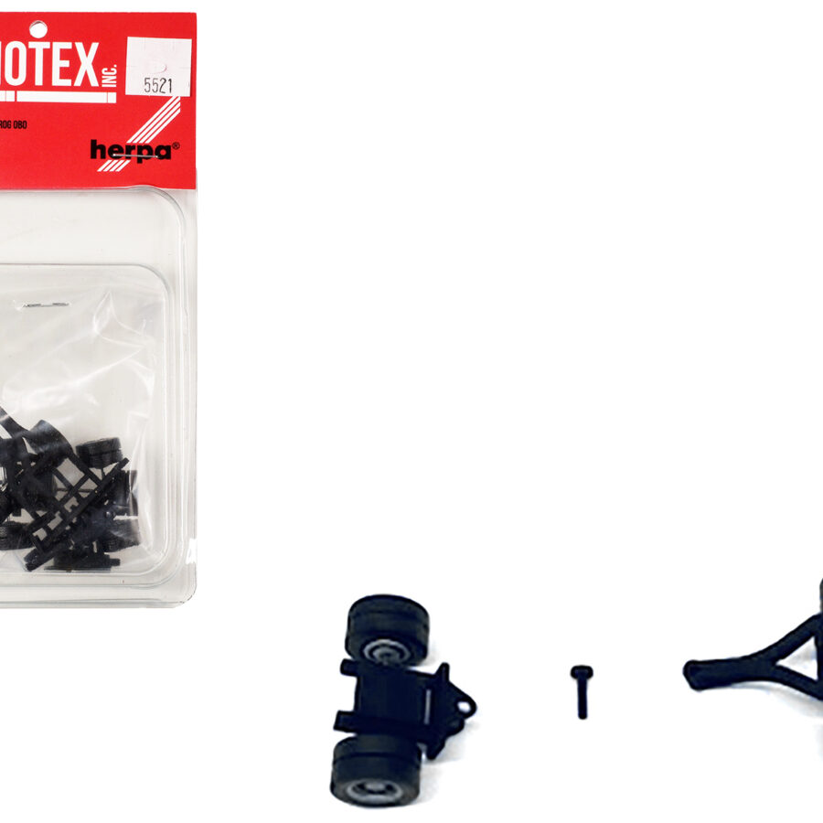 Lowboy Single Axle Booster with Integrated Rear Axle and Fenders (2 Sets) 1/87 (HO) Plastic Model by Promotex Automotive
