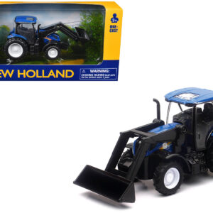 New Holland T6.175 Tractor with Front Loader Blue Diecast Model by New Ray Sports Car Racing Model Cars by Diecast Mania