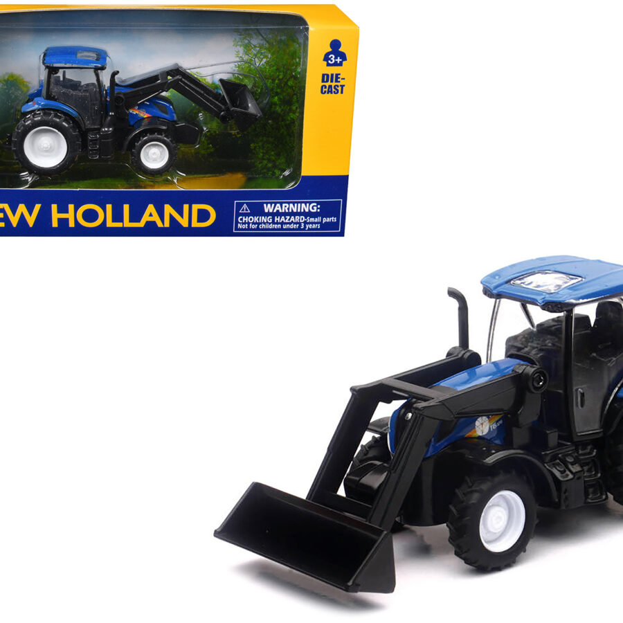 New Holland T6.175 Tractor with Front Loader Blue Diecast Model by New Ray Automotive