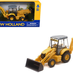 New Holland B110C Backhoe Loader Yellow Diecast Model by New Ray Sports Car Racing Model Cars by Diecast Mania