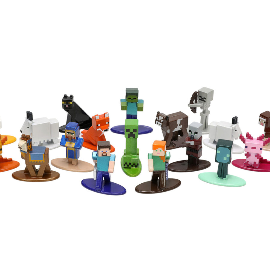 "Minecraft: Caves & Cliffs" Set of 18 Diecast Figures "Nano Metalfigs" Series Diecast Models by Jada Automotive