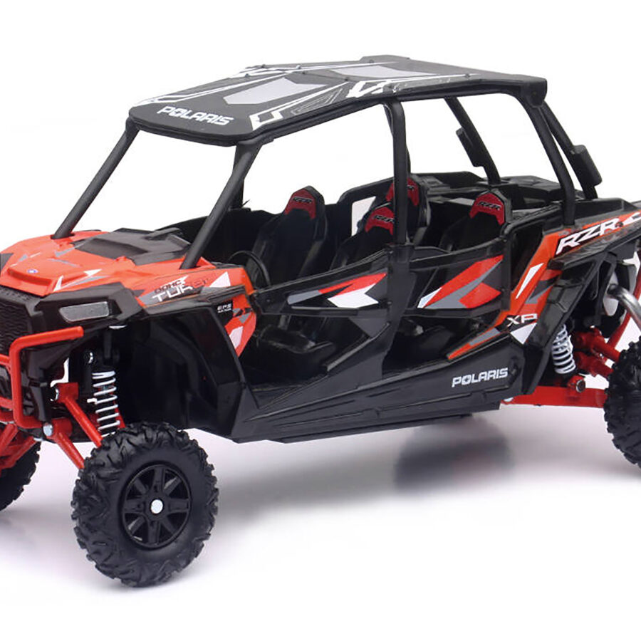 Polaris RZR XP 4 Turbo EPS Sport UTV Spectra Orange with Graphics and Black Top 1/18 Diecast Model by New Ray Automotive