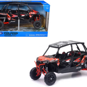 Polaris RZR XP 4 Turbo EPS Sport UTV Spectra Orange with Graphics and Black Top 1/18 Diecast Model by New Ray  by Diecast Mania