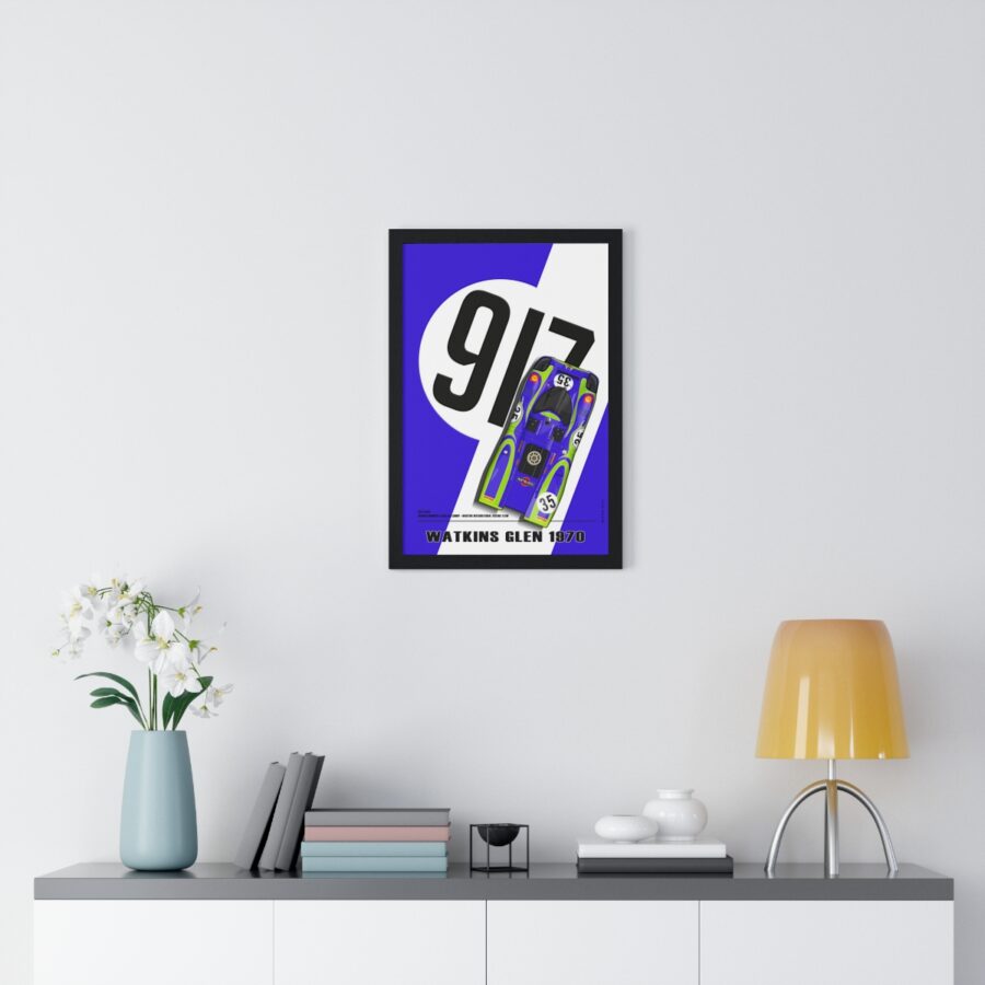 917 Hippie, Watkins Glen 1970, Larrousse - van Lennep, Framed Sports Car Racing Art