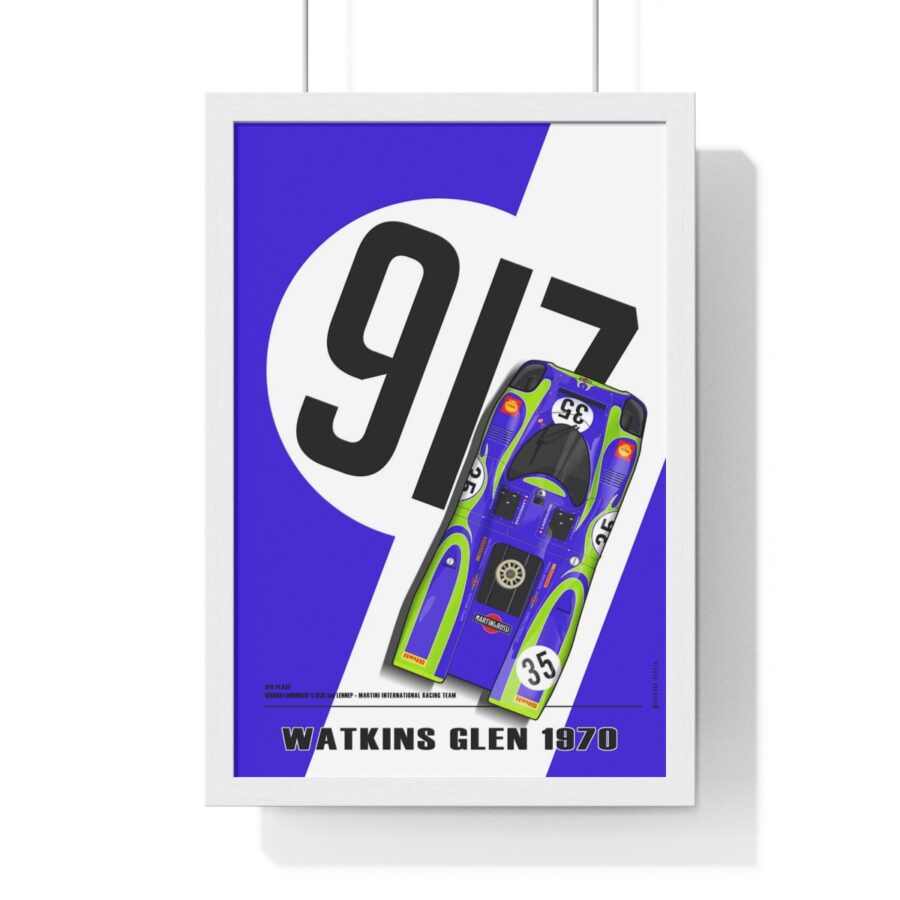 917 Hippie, Watkins Glen 1970, Larrousse - van Lennep, Framed Sports Car Racing Art