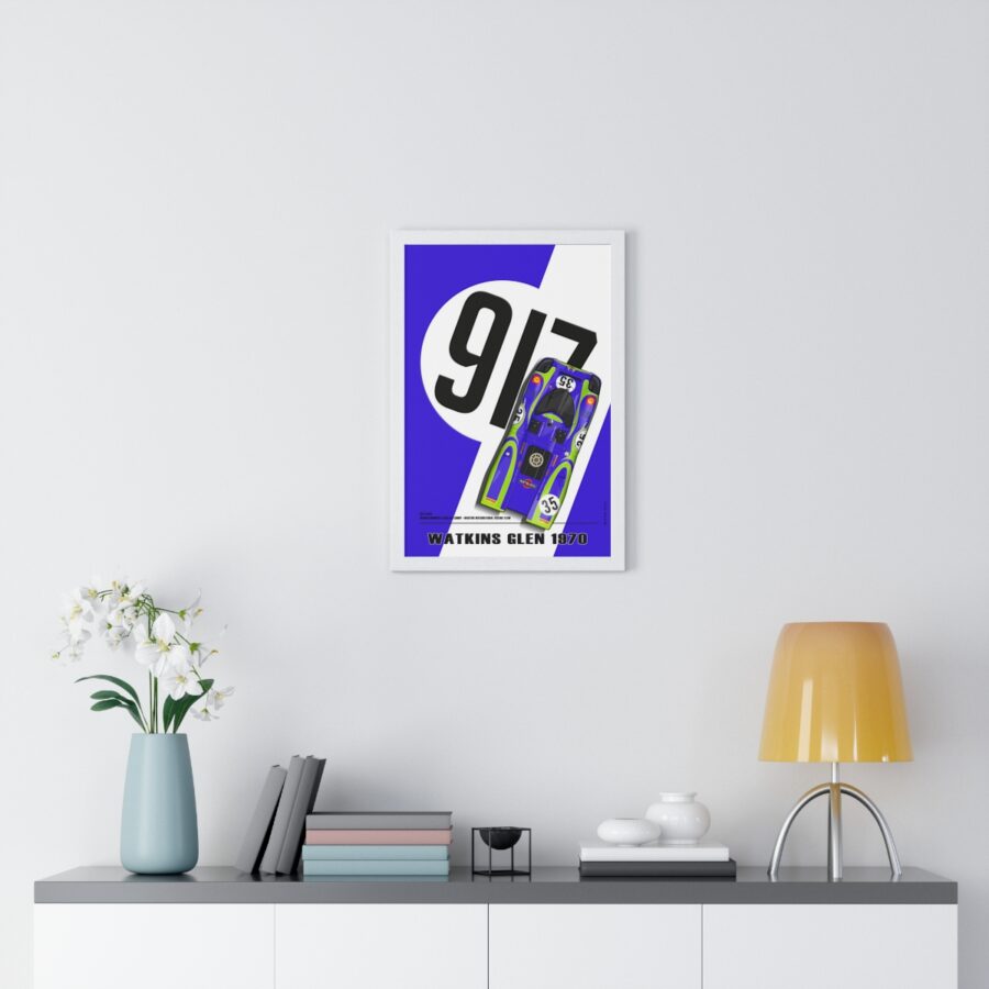 917 Hippie, Watkins Glen 1970, Larrousse - van Lennep, Framed Sports Car Racing Art