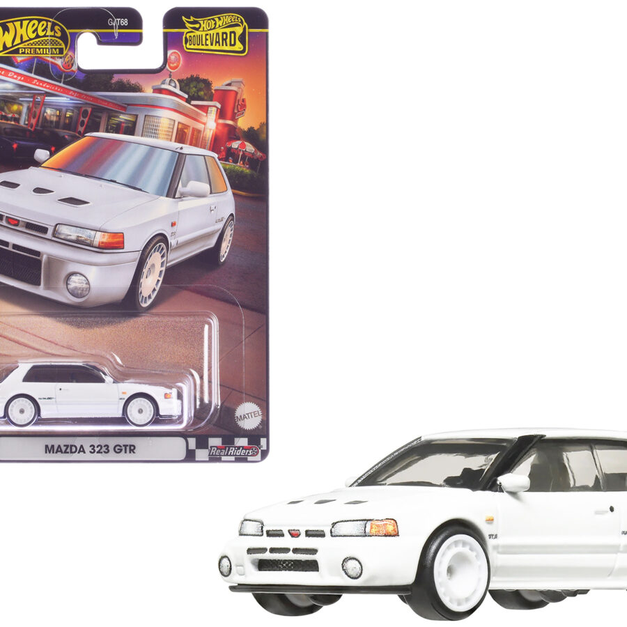 Mazda 323 GTR RHD (Right Hand Drive) White "Boulevard" Series Diecast Model Car by Hot Wheels Automotive