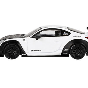 Toyota GR86 "LB-Nation - Liberty Walk" White with Carbon Hood Limited Edition 1/64 Diecast Model Car by Mini GT Sports Car Racing Model Cars by Diecast Mania
