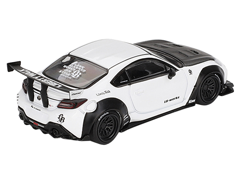 Toyota GR86 "LB-Nation - Liberty Walk" White with Carbon Hood Limited Edition 1/64 Diecast Model Car by Mini GT Automotive