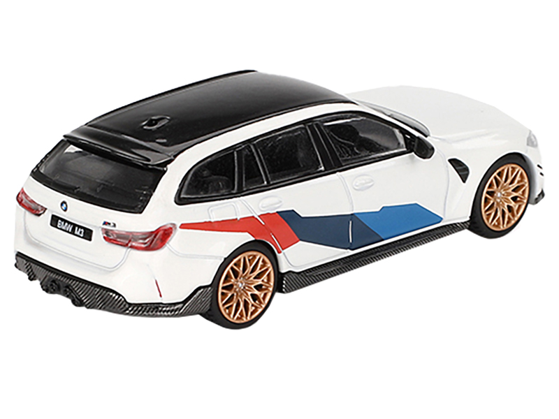 BMW M3 M Performance Touring Alpine White with Black Top and Graphics Limited Edition to 4800 pieces Worldwide 1/64 Diecast Model Car by Mini GT Alpine F1 Team