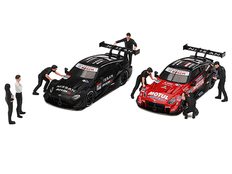 "NISMO Technician Team" 7 Piece Figure Set for 1/64 Scale Models by Mini GT Automotive