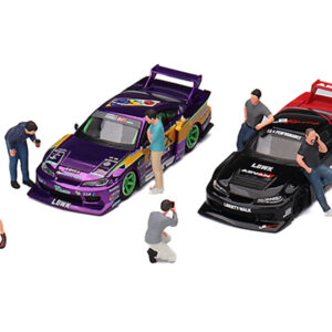 "Car Enthusiasts" 6 Piece Figure Set for 1/64 Scale Models by Mini GT Sports Car Racing Model Cars by Diecast Mania
