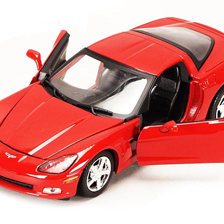 2005 Chevrolet Corvette C6 Coupe Red 1/24 Diecast Model Car by Motormax Automotive