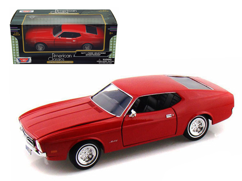 1971 Ford Mustang Sportsroof Red 1/24 Diecast Model Car by Motormax Automotive