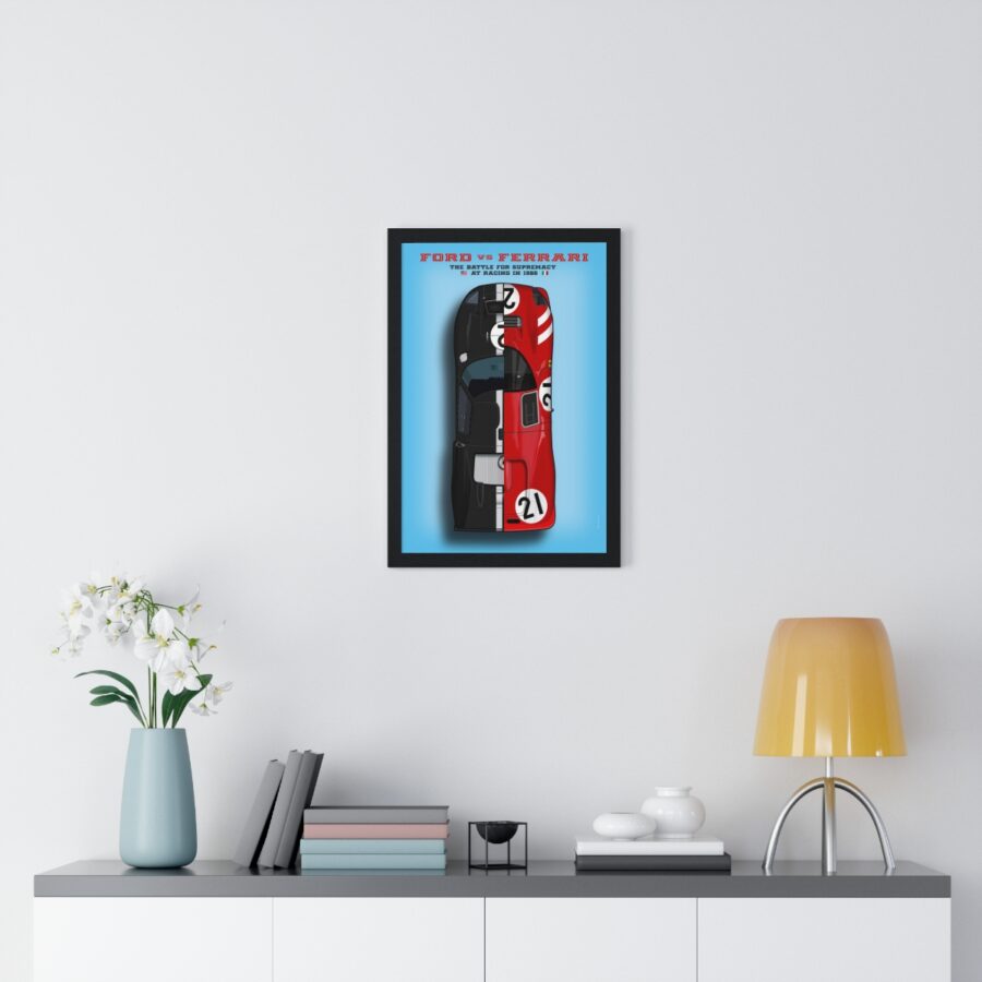 Ford vs Ferrari, The battle of supremacy at Le Mans 1966, Framed Ford