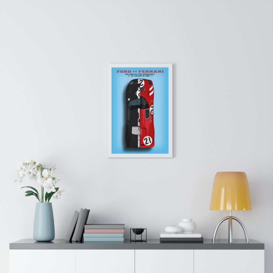 Ford vs Ferrari, The battle of supremacy at Le Mans 1966, Framed Ford