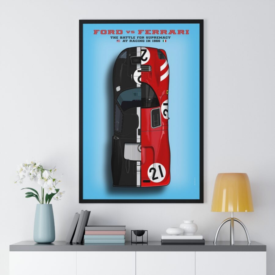 Ford vs Ferrari, The battle of supremacy at Le Mans 1966, Framed Ford