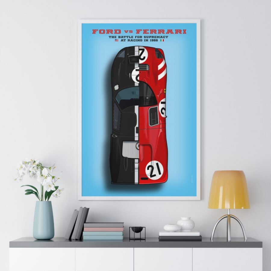 Ford vs Ferrari, The battle of supremacy at Le Mans 1966, Framed Ford