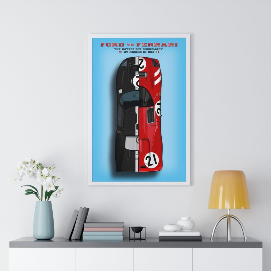 Ford vs Ferrari, The battle of supremacy at Le Mans 1966, Framed Ford