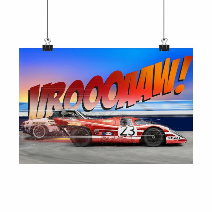 Racing Duel, Porsche 917 vs Porsche 914/6 Poster WEC & Le Mans Memorabilia