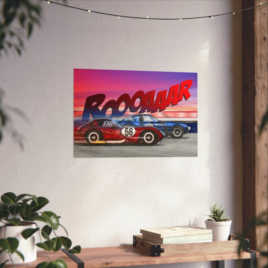 Racing Duel, Corvette Stingray Grand Sport vs Chevrolet Cheetah, Poster WEC & Le Mans Memorabilia