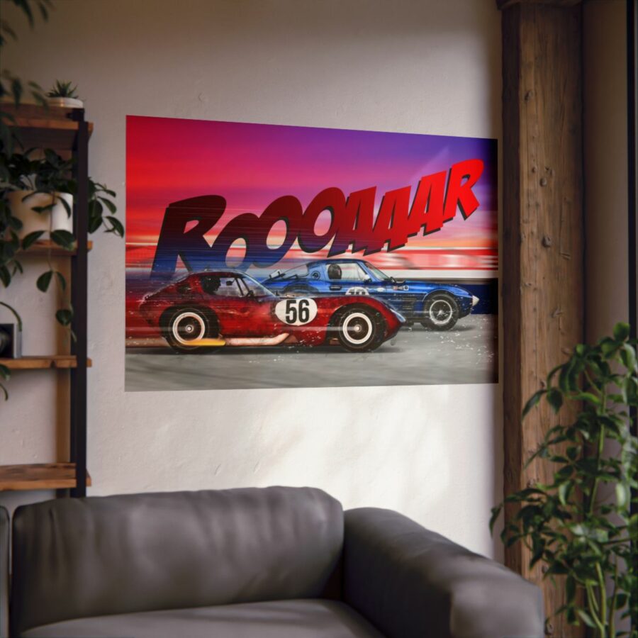 Racing Duel, Corvette Stingray Grand Sport vs Chevrolet Cheetah, Poster WEC & Le Mans Memorabilia