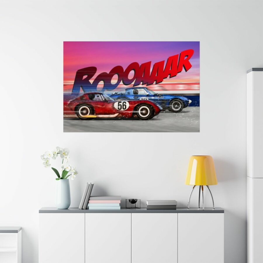 Racing Duel, Corvette Stingray Grand Sport vs Chevrolet Cheetah, Poster WEC & Le Mans Memorabilia