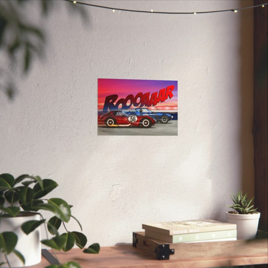 Racing Duel, Corvette Stingray Grand Sport vs Chevrolet Cheetah, Poster WEC & Le Mans Memorabilia