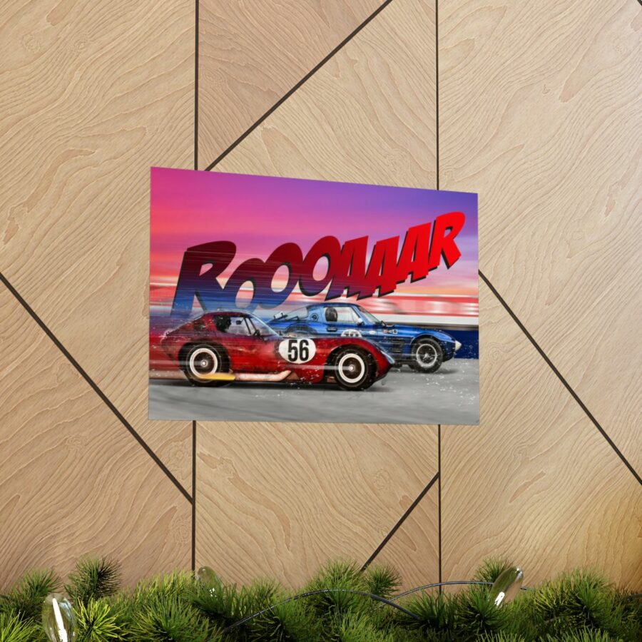 Racing Duel, Corvette Stingray Grand Sport vs Chevrolet Cheetah, Poster WEC & Le Mans Memorabilia