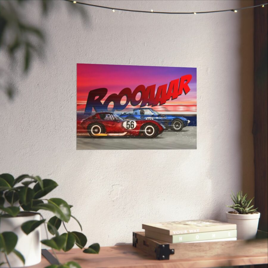 Racing Duel, Corvette Stingray Grand Sport vs Chevrolet Cheetah, Poster WEC & Le Mans Memorabilia