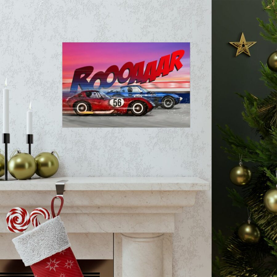 Racing Duel, Corvette Stingray Grand Sport vs Chevrolet Cheetah, Poster WEC & Le Mans Memorabilia