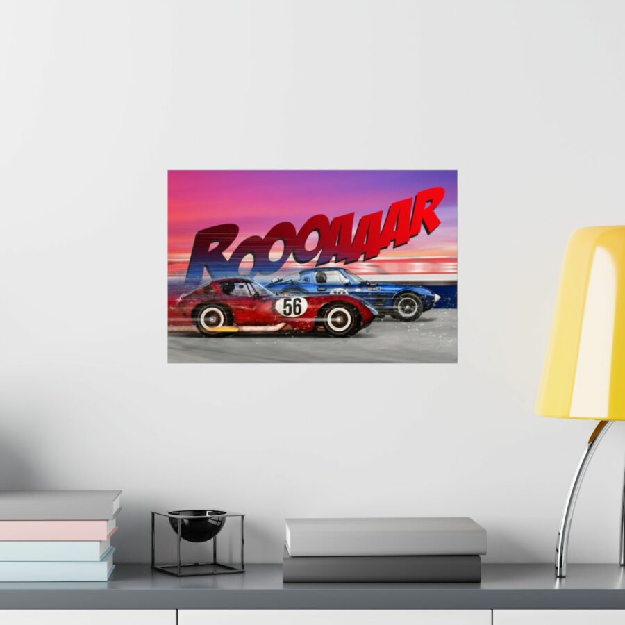 Racing Duel, Corvette Stingray Grand Sport vs Chevrolet Cheetah, Poster WEC & Le Mans Memorabilia