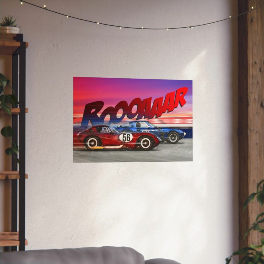 Racing Duel, Corvette Stingray Grand Sport vs Chevrolet Cheetah, Poster WEC & Le Mans Memorabilia