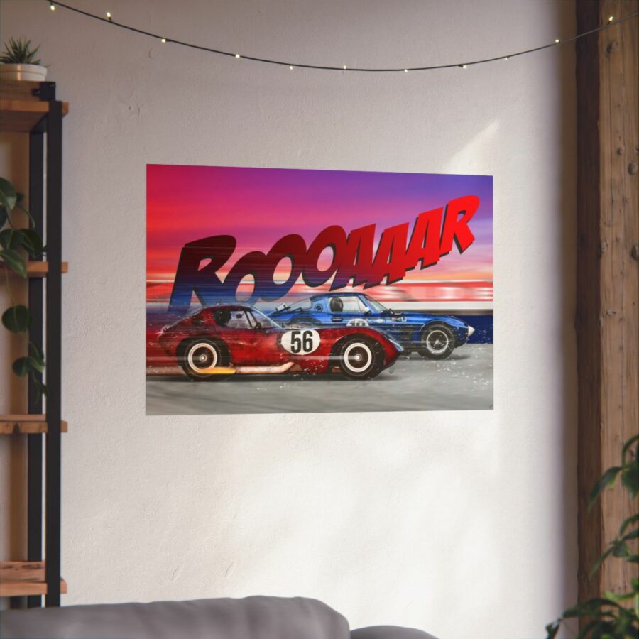 Racing Duel, Corvette Stingray Grand Sport vs Chevrolet Cheetah, Poster WEC & Le Mans Memorabilia