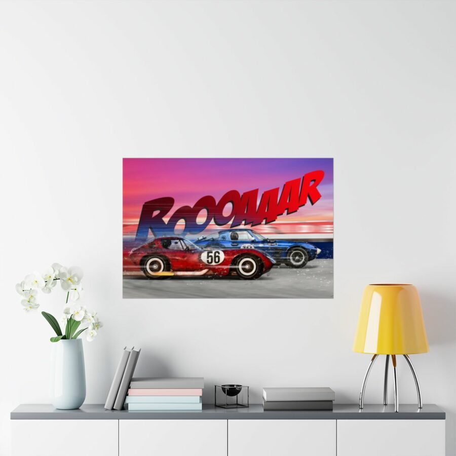 Racing Duel, Corvette Stingray Grand Sport vs Chevrolet Cheetah, Poster WEC & Le Mans Memorabilia