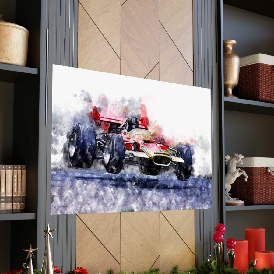 Graham Hill, jump, Formula One, Poster F1 Art