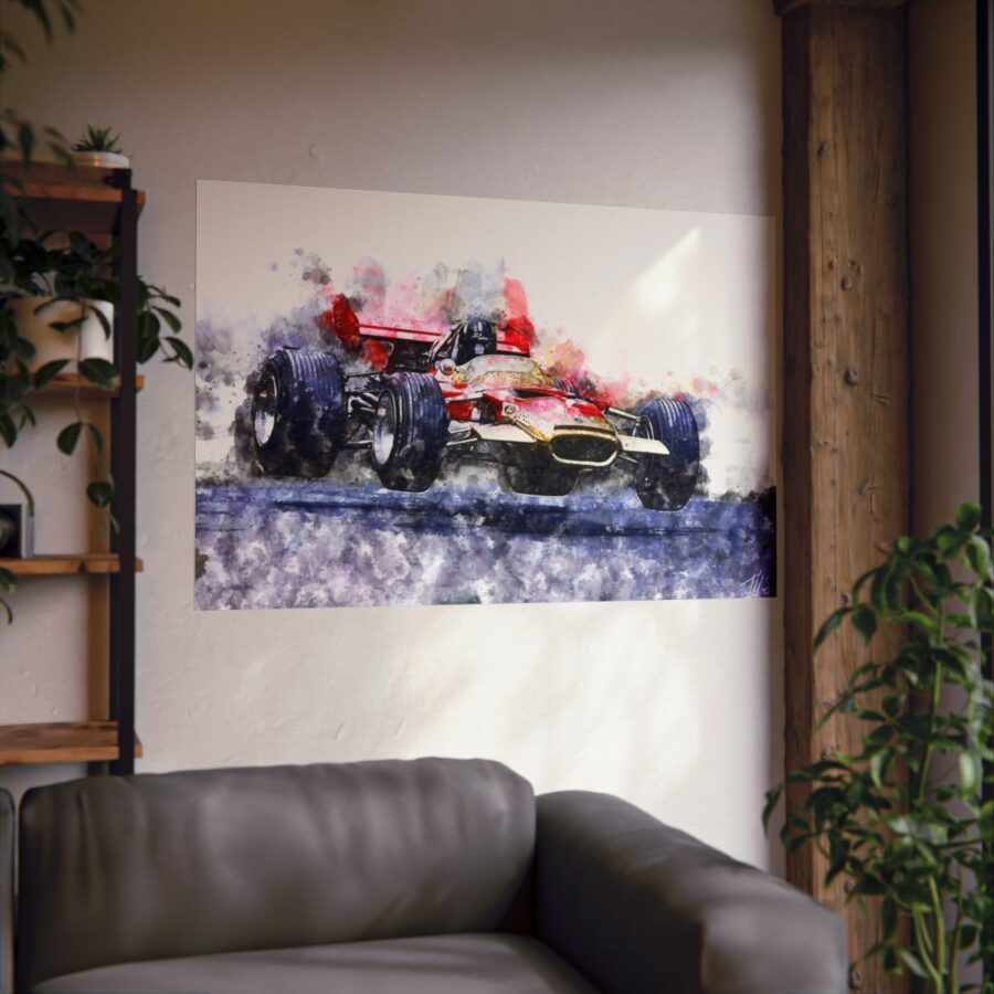 Graham Hill, jump, Formula One, Poster F1 Art