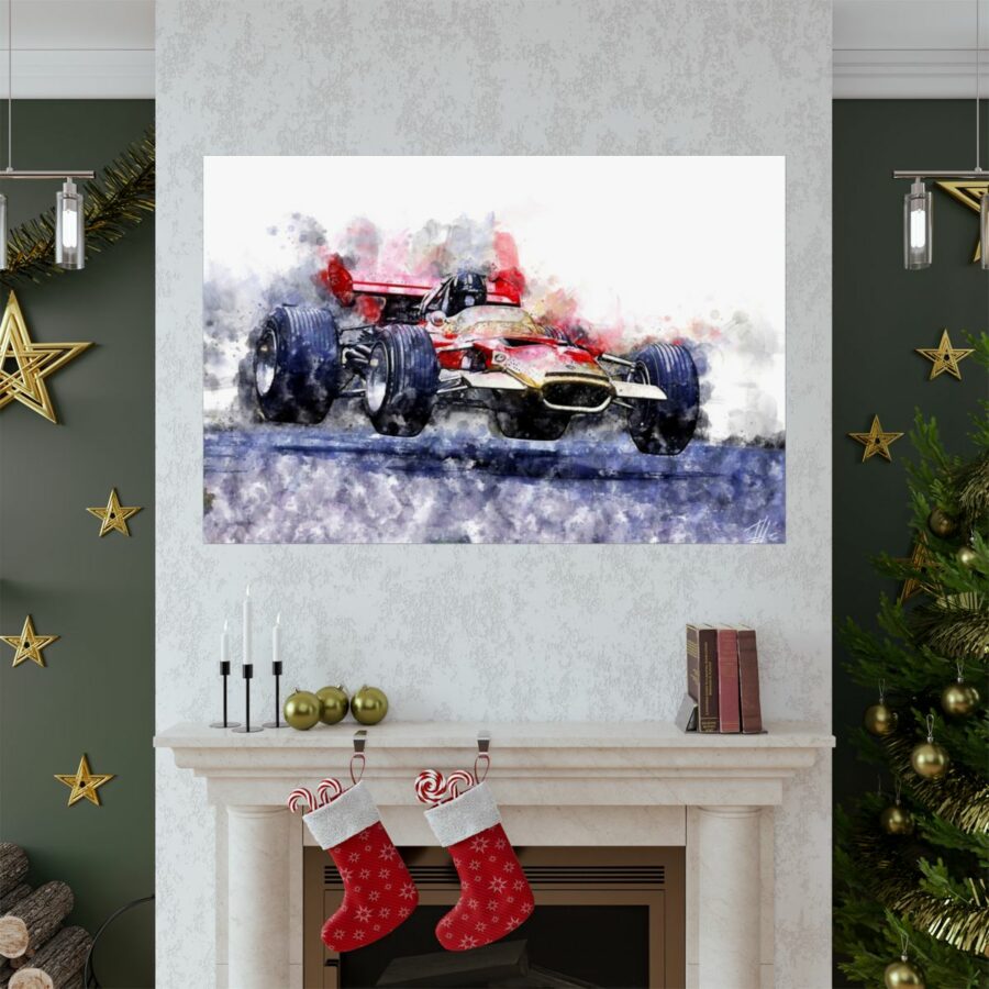 Graham Hill, jump, Formula One, Poster F1 Art