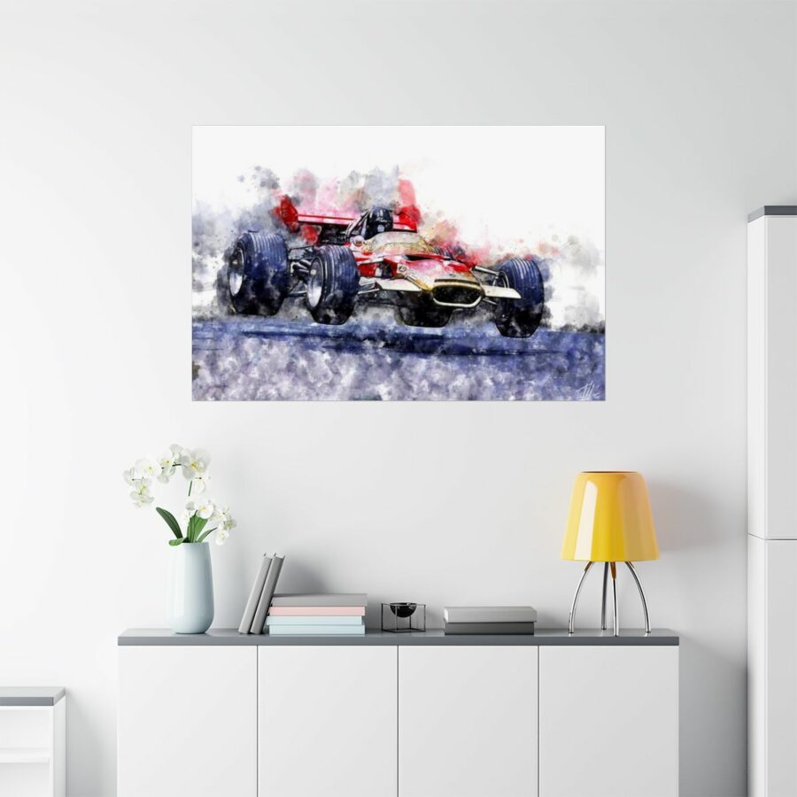 Graham Hill, jump, Formula One, Poster F1 Art
