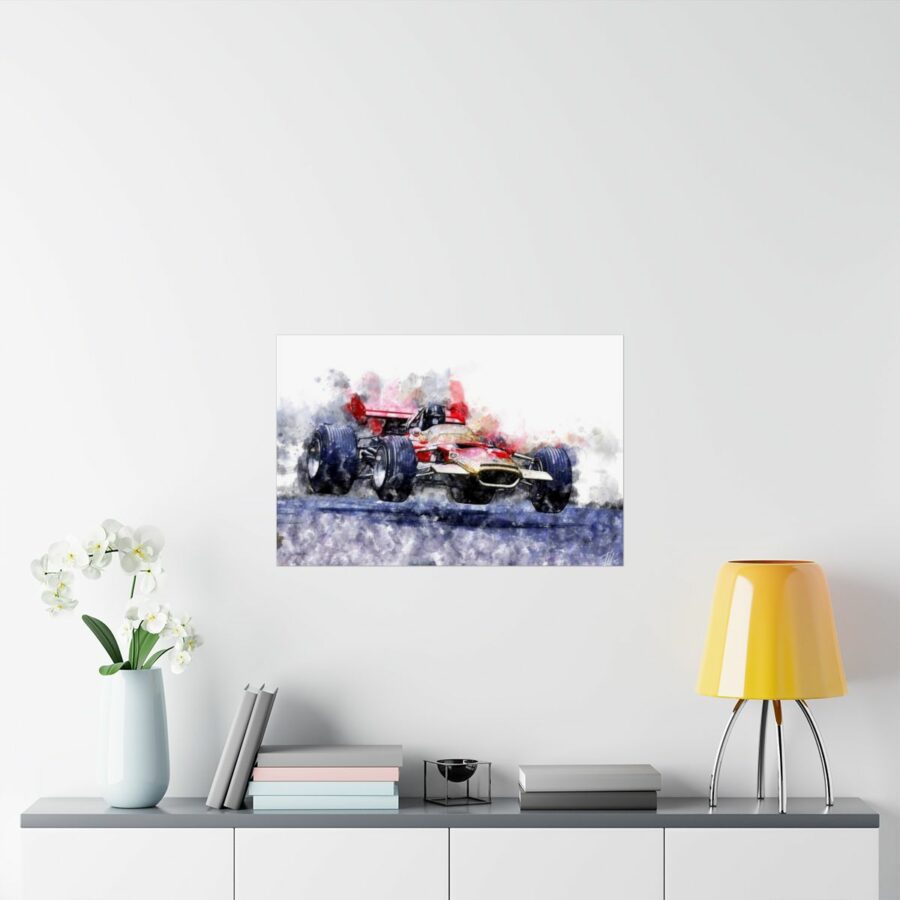 Graham Hill, jump, Formula One, Poster F1 Art