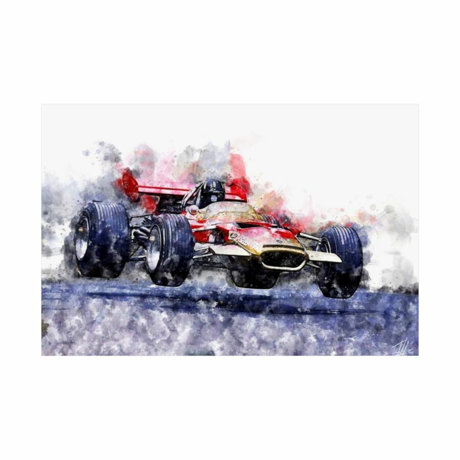 Graham Hill, jump, Formula One, Poster F1 Art