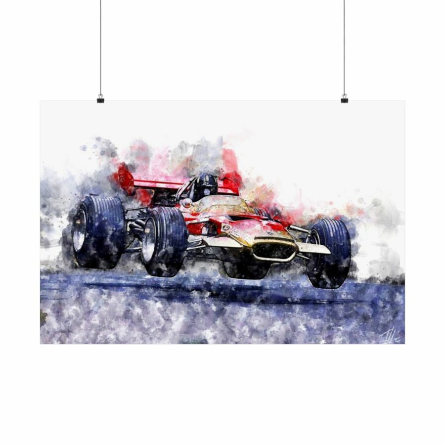 Graham Hill, jump, Formula One, Poster F1 Art