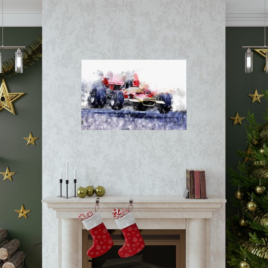 Graham Hill, jump, Formula One, Poster F1 Art