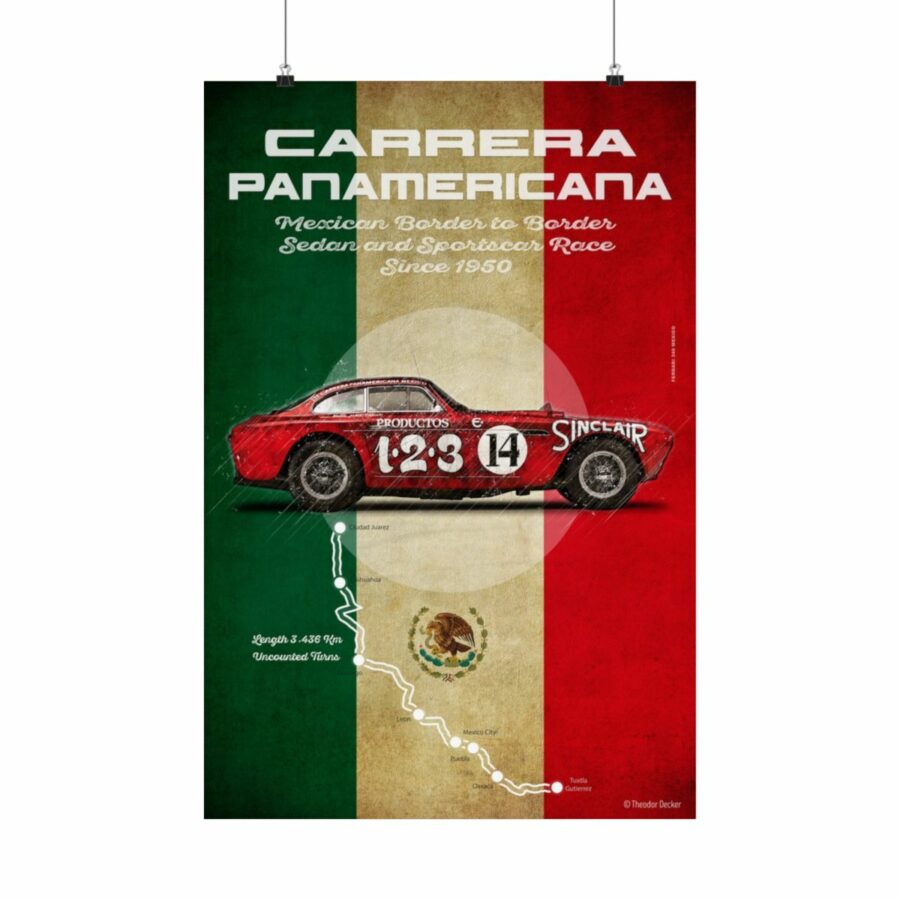 Carrera Panamericana, Ferrari 340 Mexico, Poster from the USA GP - Americas Track Art store collection.
