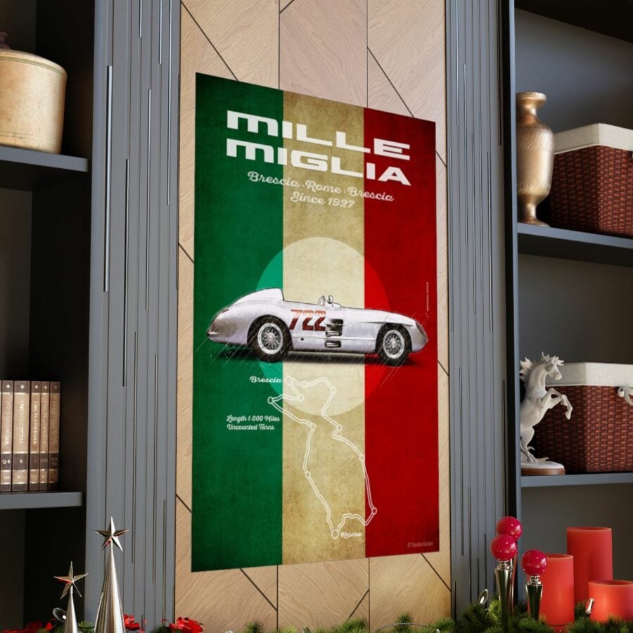 Mille Miglia, Mercedes-Benz 300SLR, Poster WEC & Le Mans Memorabilia
