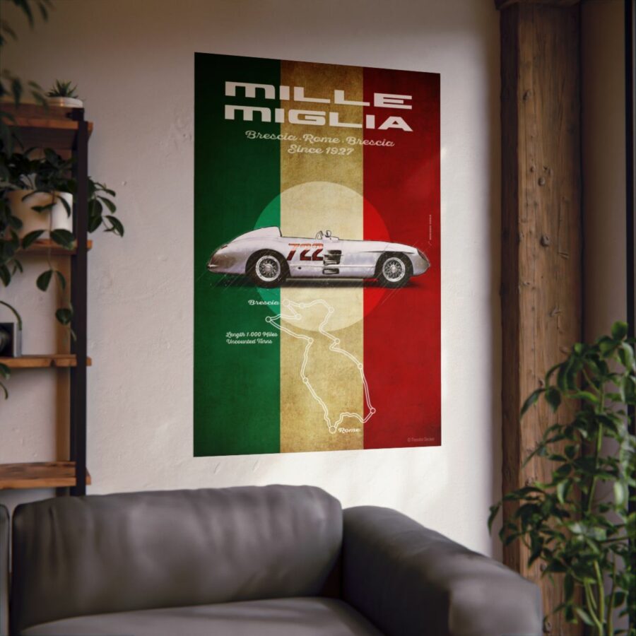 Mille Miglia, Mercedes-Benz 300SLR, Poster WEC & Le Mans Memorabilia