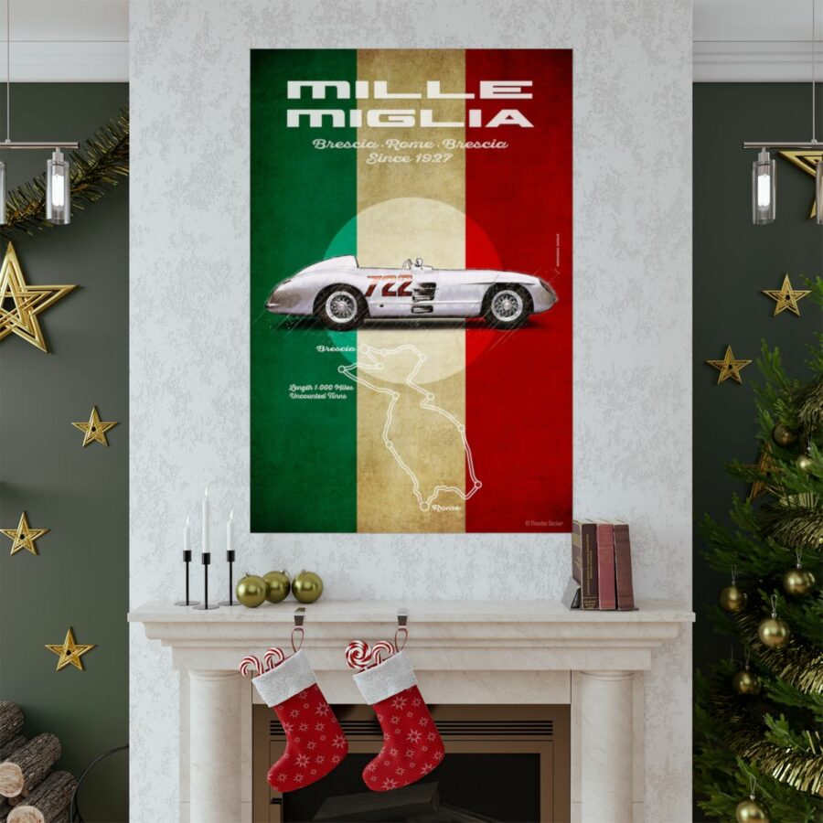Mille Miglia, Mercedes-Benz 300SLR, Poster WEC & Le Mans Memorabilia