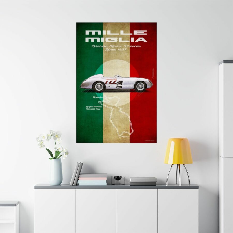 Mille Miglia, Mercedes-Benz 300SLR, Poster WEC & Le Mans Memorabilia