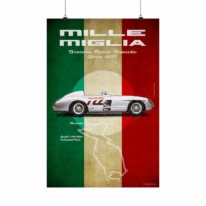 Mille Miglia, Mercedes-Benz 300SLR, Poster  by Raceman