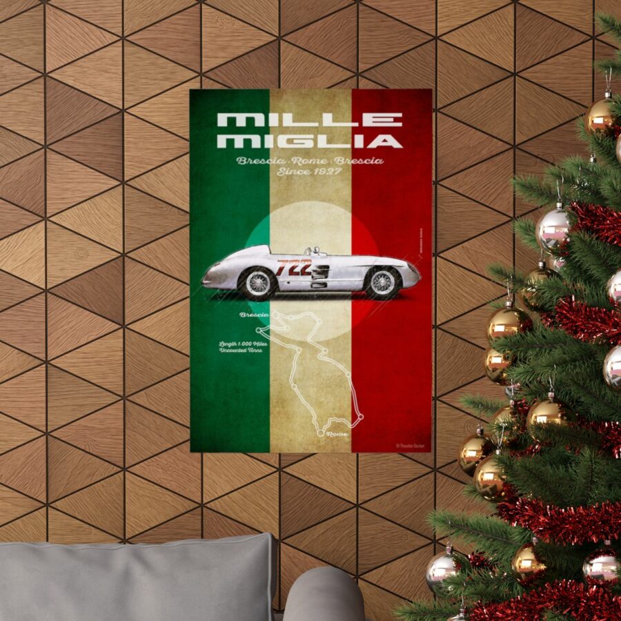 Mille Miglia, Mercedes-Benz 300SLR, Poster WEC & Le Mans Memorabilia
